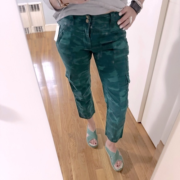 Anthropologie Austin Green Camo High Rise Cargo Pants - Picture 6 of 12